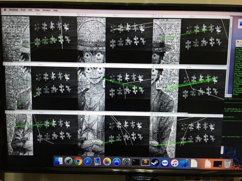 OpenCV Program in 9 screen